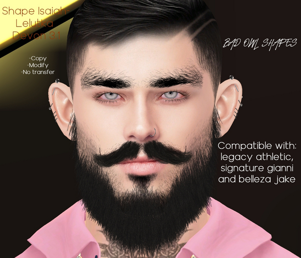 Second Life Marketplace - SHAPE ISAIAH-LELUTKA DEVON 3.1